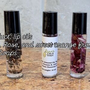 Lip oils: Lavender, Roses or Sweet orange essential oil